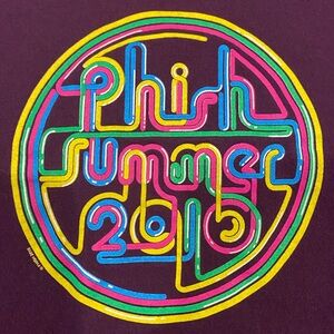Phish 2010 Summer Tour Concert T Shirt Purple Graphic Print Tee S Small